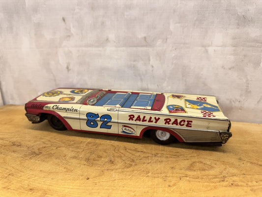 Tin Litho Rally Race Car Missing Roof #1032