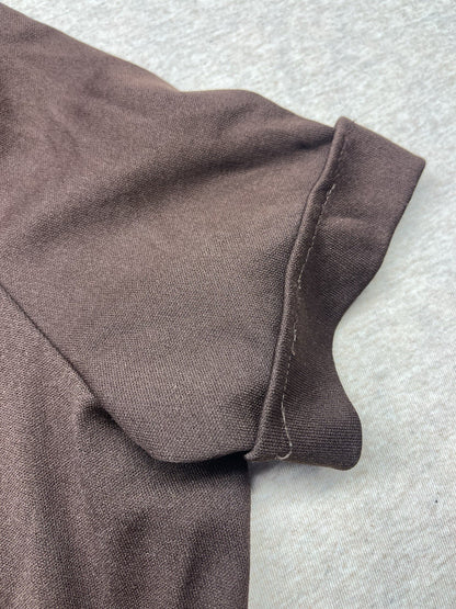 1970-80s Women’s Brown Knit W/pockets Button Up S Sleeve 