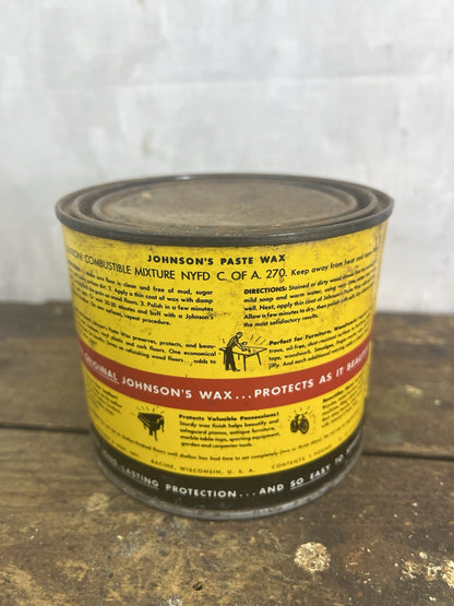 Vintage Mancave Johnson Wax Tin