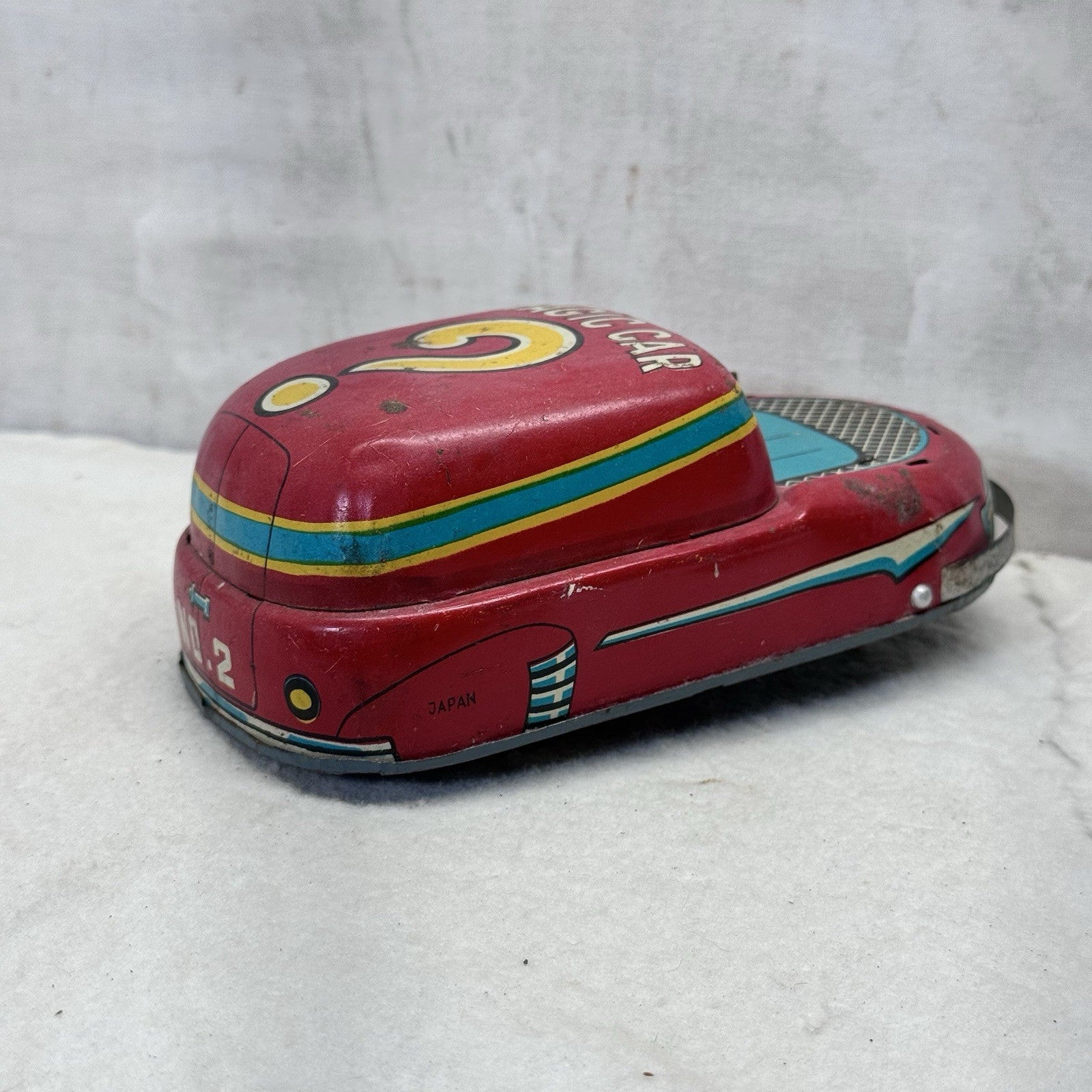 Tin Litho Magic Car No. 2 Vintage Toy Car For Parts Japan