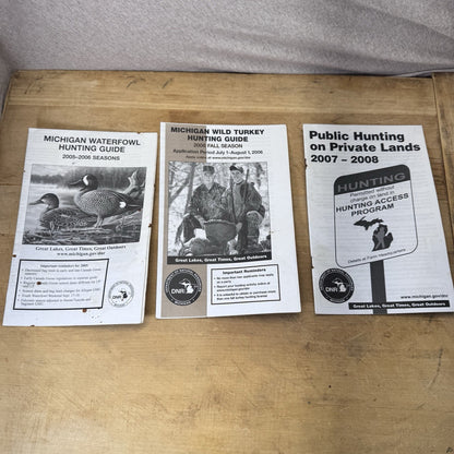 2005 - 2008 Michigan Waterfowl Wild Turkey And Public Hunting Guides Paper 