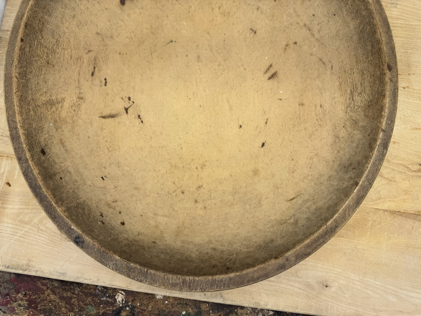 Antique Early Wooden Dough Bowl #S-1532