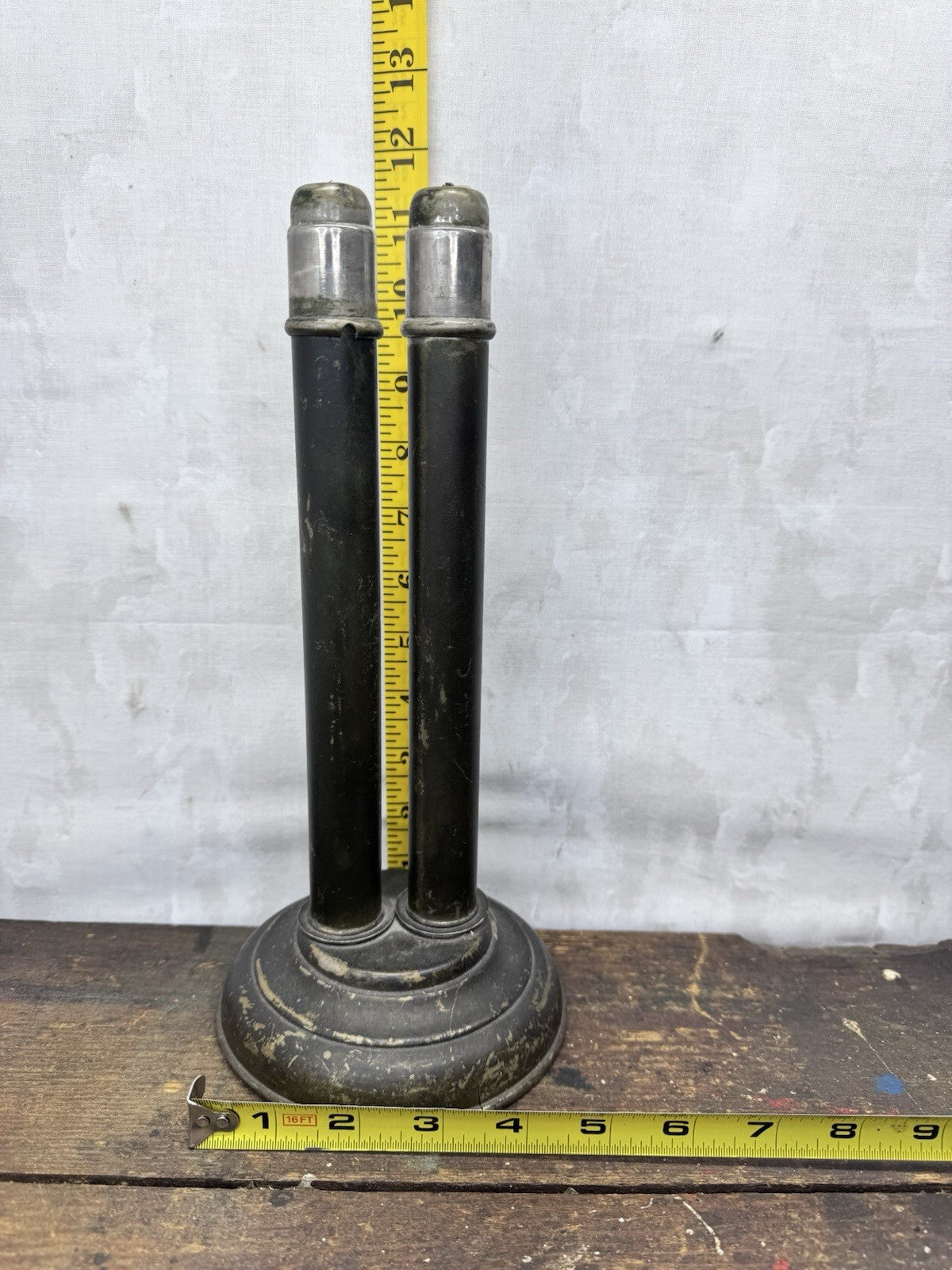 Metal Stand Spring Fed Candle Holder Antique #1237