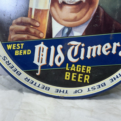West Bend Old Timers Lager Beer Tray Wisconsin Vintage