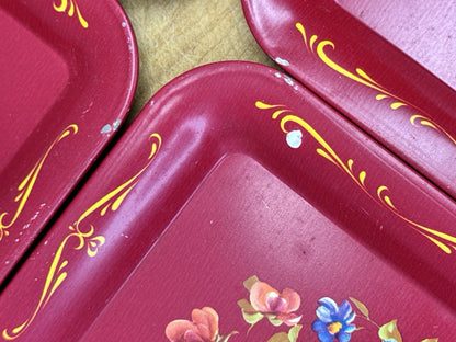 Vintage  7 Mini Floral Trays #1088