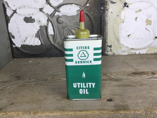 Vintage Mancave Cities Service Oiler 4 0z