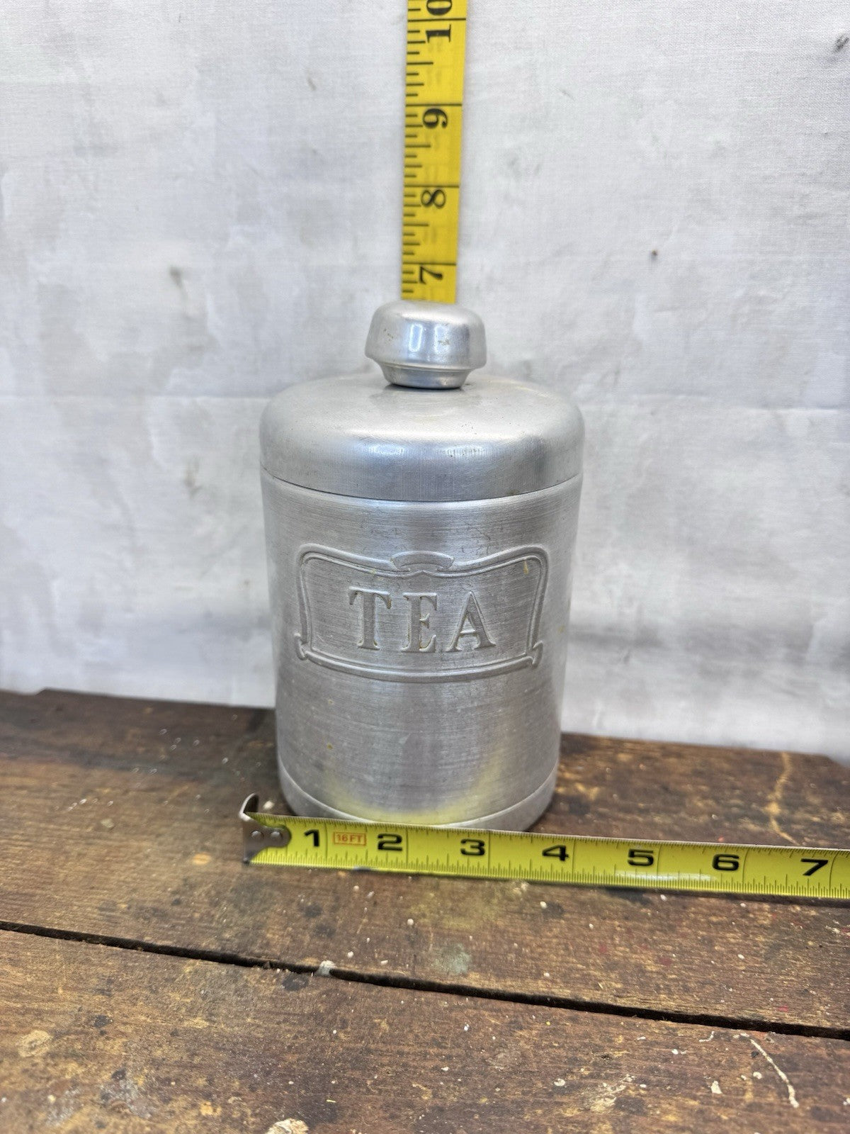 Aluminum Tea Canister Hostessware Vtg #1361