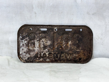Wausau Wisconsin Bike License Plate Vintage #S-1772