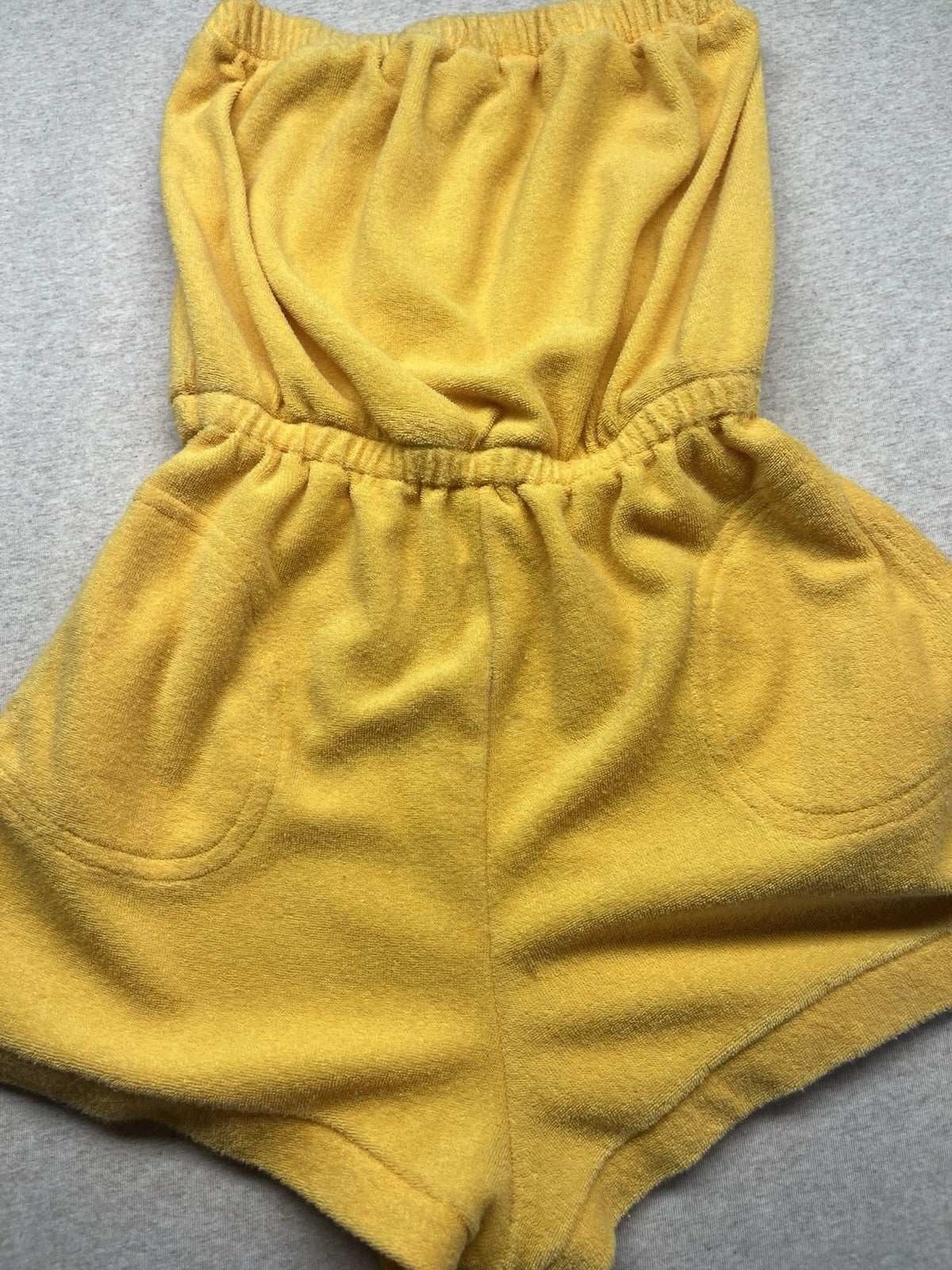 1970-80s Women’s Yellow Terry Cloth Romper 