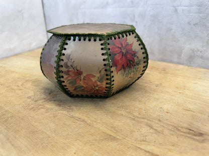 Hand Made Christmas Card Bowl Vintage