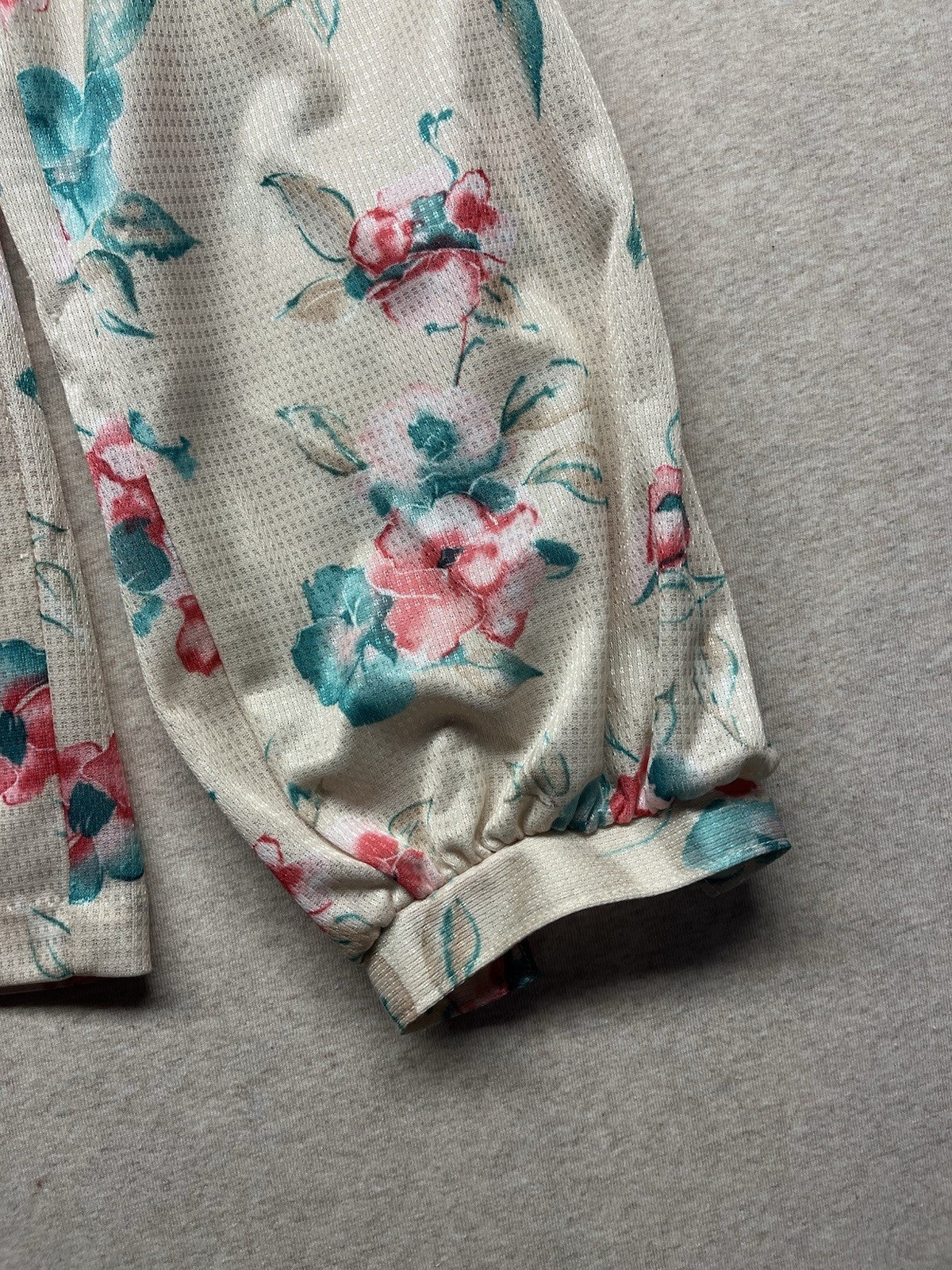 1970s, 80s Women’s L Sleeve Floral Print Knit Top