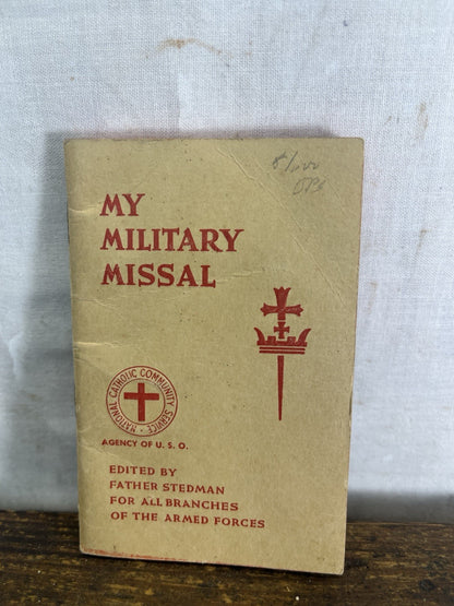 Vintage 1942 My Military Missal of Catholic Prayers for the WWII US Armed Forces