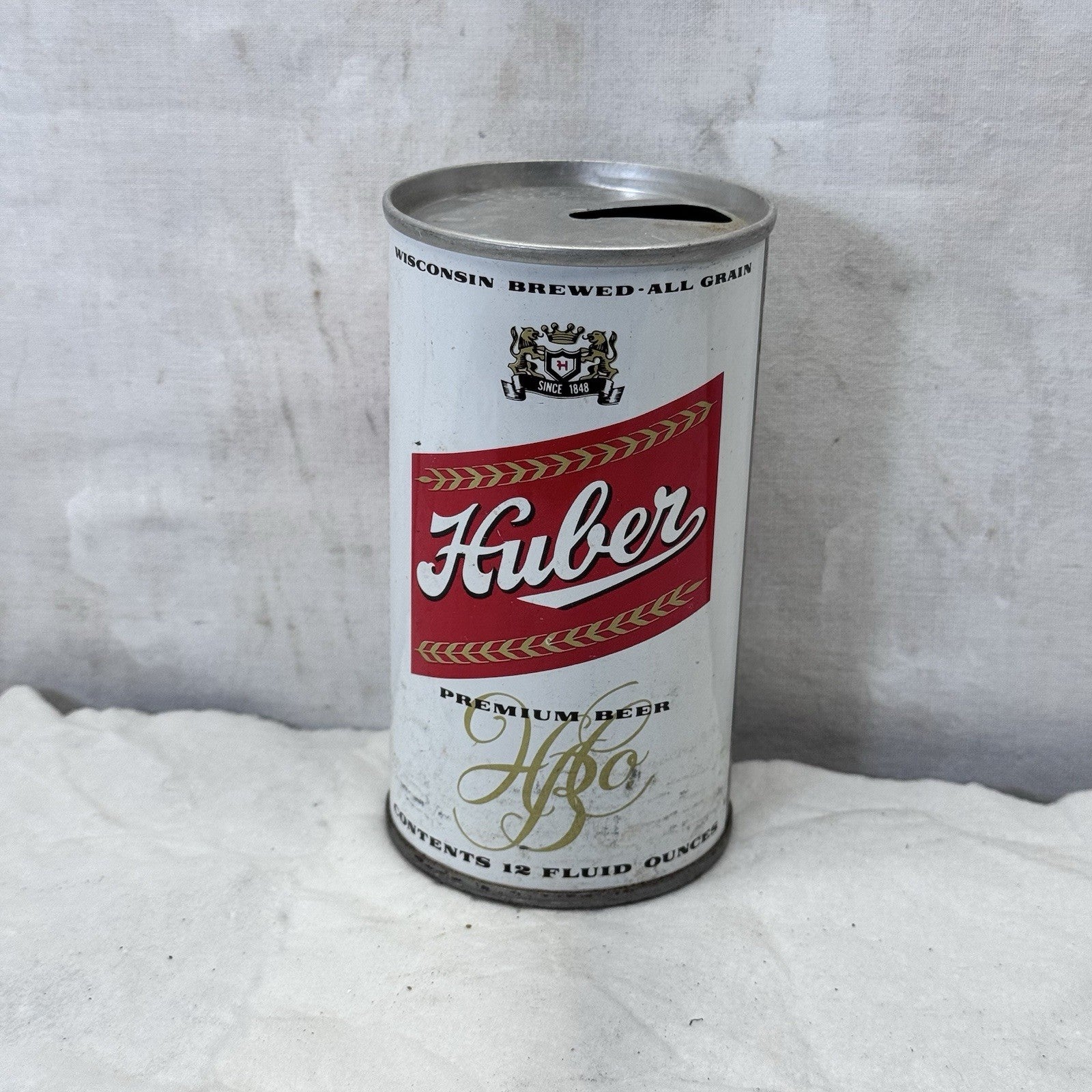 Huber Premium Beer Wisconsin Brewed Vintage Can Empty