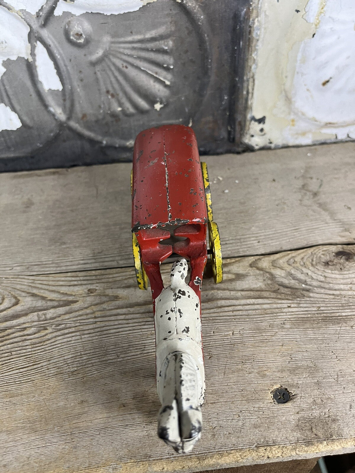 Antique Vintage Cast iron Toy Horse And Wagon,collectible 
