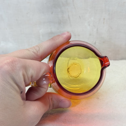 Amberina Glass Creamer Small Pitcher Vintage 