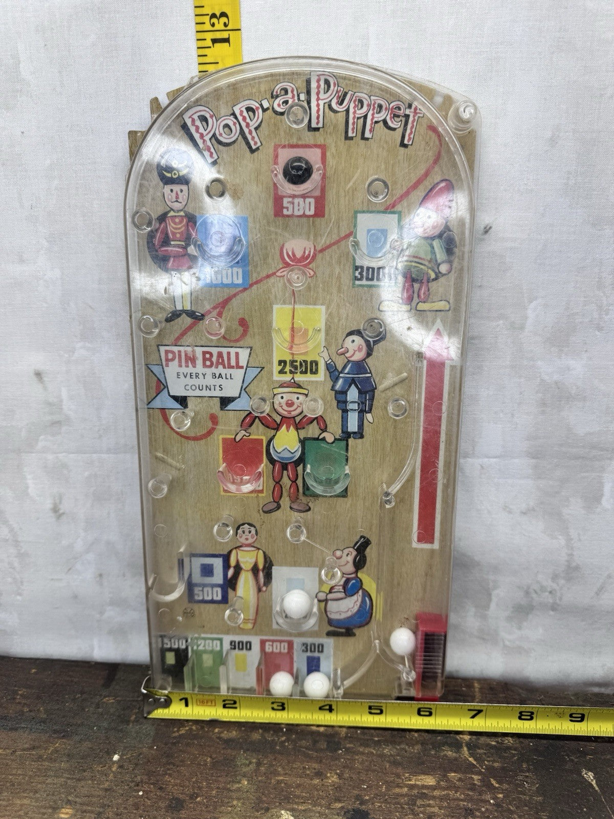Pop A Puppet Working Pinball Game Vintage #1217