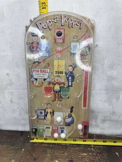Pop A Puppet Working Pinball Game Vintage #1217