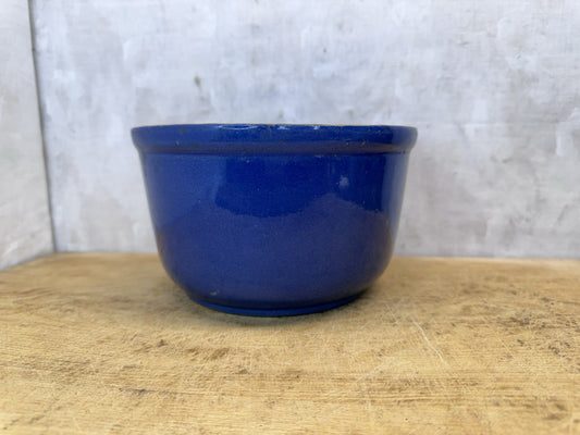 Blue Stoneware Bowl Vtg #S-1701