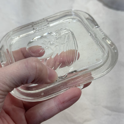Federal Glass Square Refrigerator Embossed Veggie Lid Replacement Vintage