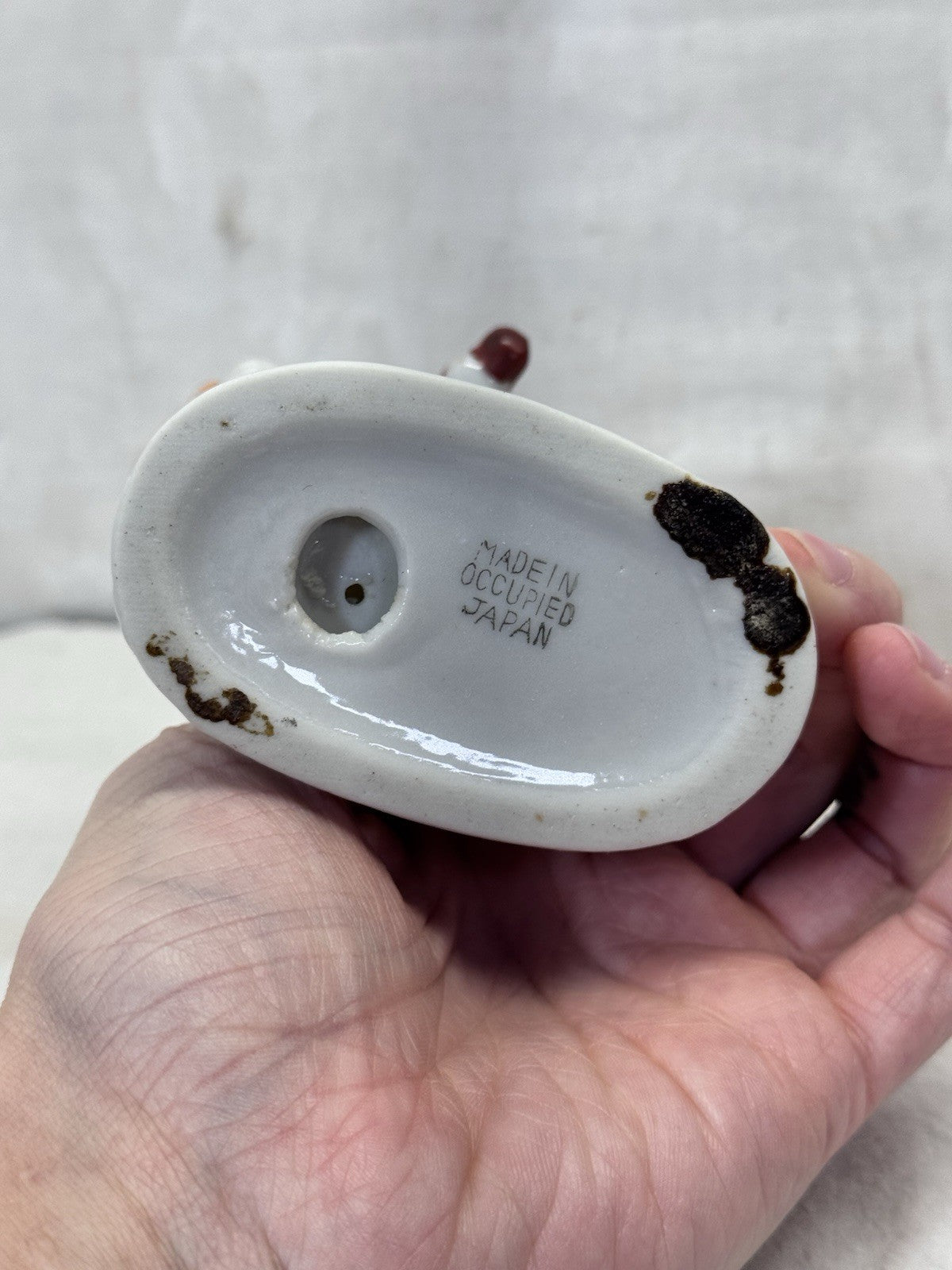 Small Planter Boy Figurine Violin Occupied Japan