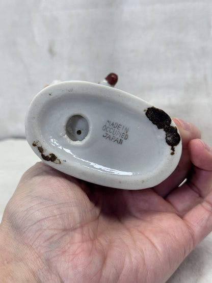 Small Planter Boy Figurine Violin Occupied Japan