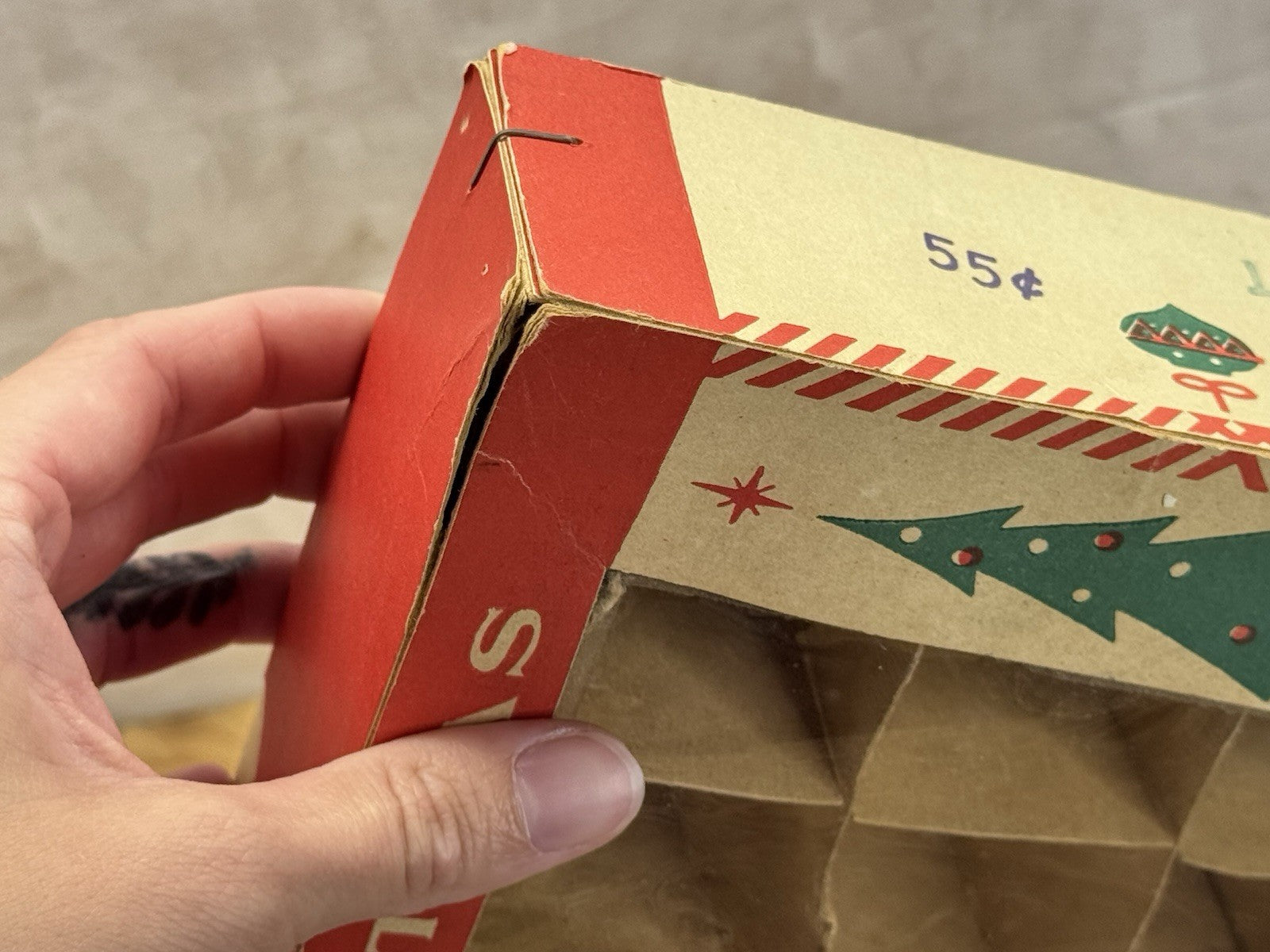 Antique Christmas Tree Ornament Empty Box #1406