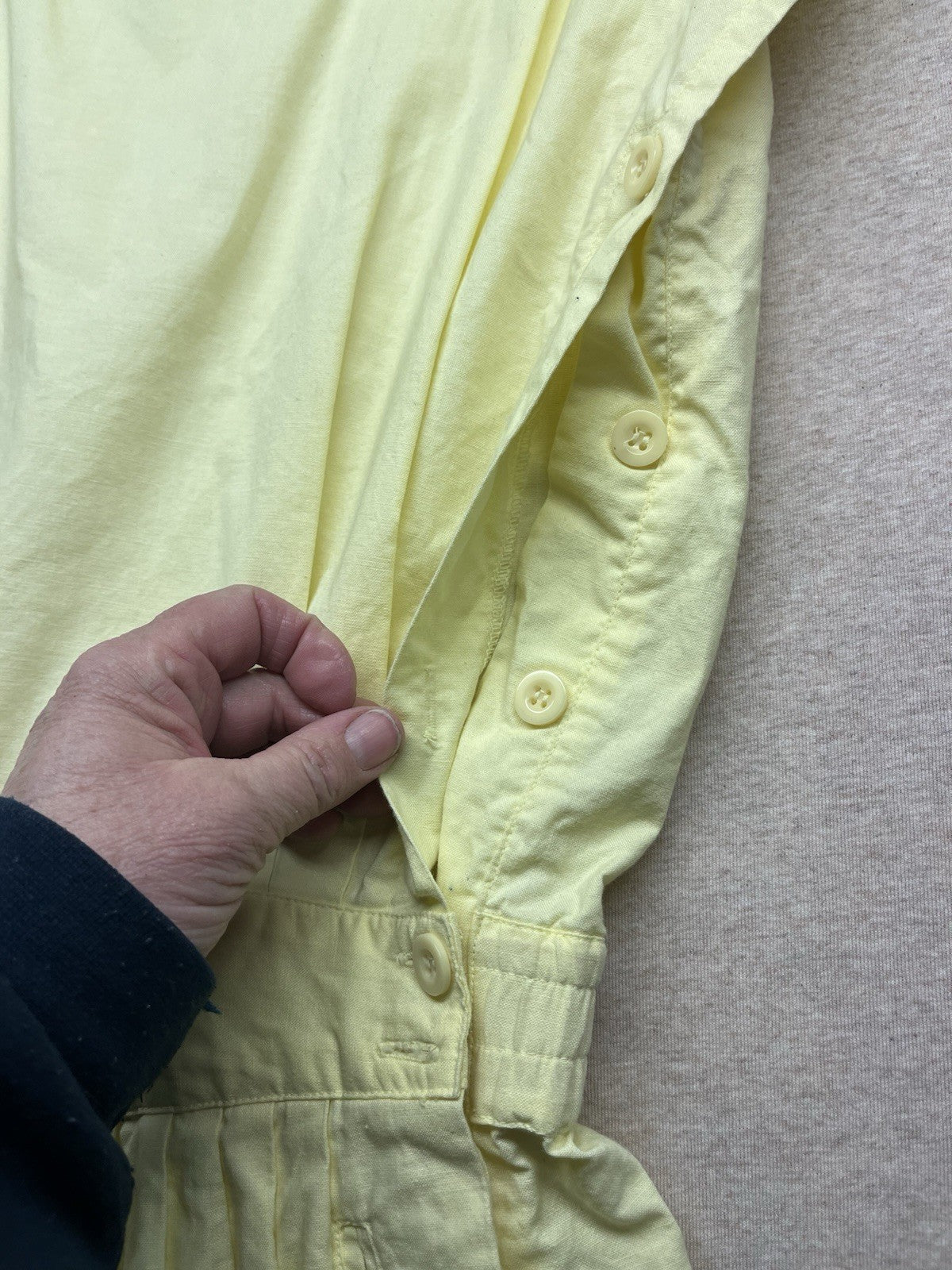 1960s, 70s Women’s Yellow Embroidered Cotton Sleeveless Romper 