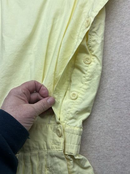 1960s, 70s Women’s Yellow Embroidered Cotton Sleeveless Romper 