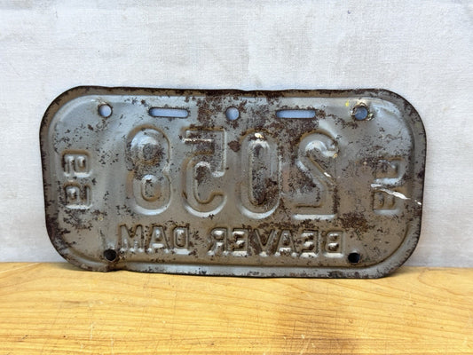 1968-1969 Beaver Dam Wisconsin Bike License Plate #1298