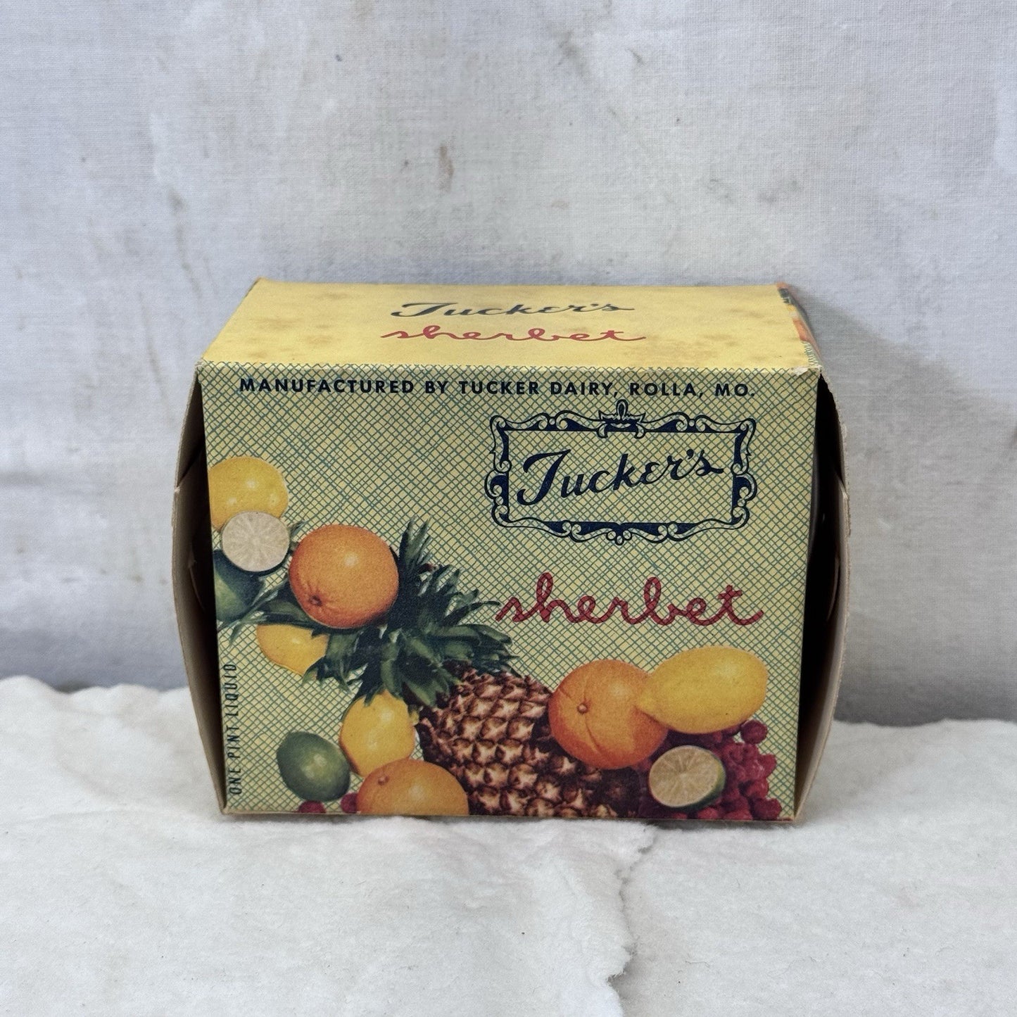 Tuckers Sherbet Waxed Box Container Empty Vintage
