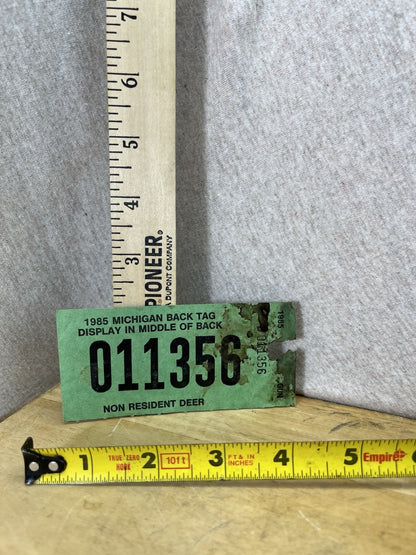 Michigan 1985 Non Resident Deer Back Tag (011356)