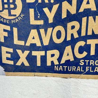 Dr Lynas Flavoring Extracts Heavy Cardboard Vintage Sign Flawed