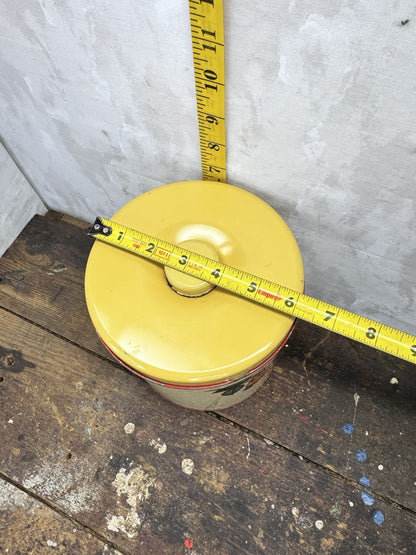 Cherry Yellow Plaid Vtg Kitchen Canister #S-1526