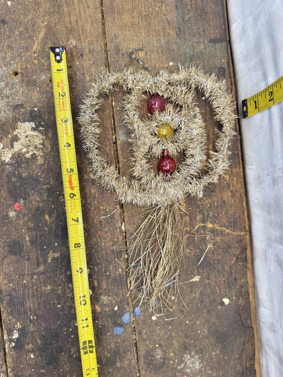 Victorian Christmas Ornament Fringe Gold Antique  #1306