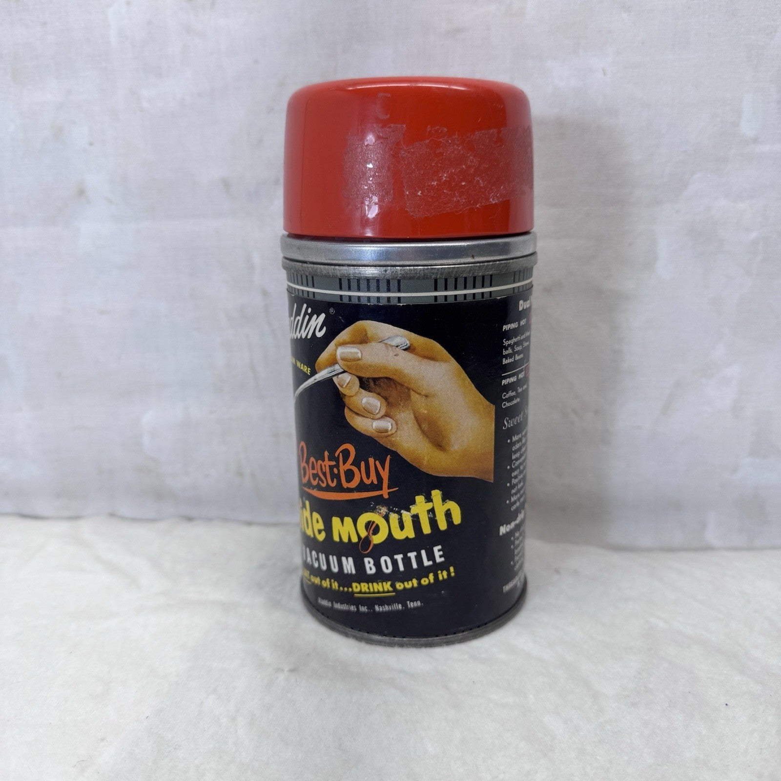 Aladdin Thermos Vacuum Bottle NOS Vintage Metal