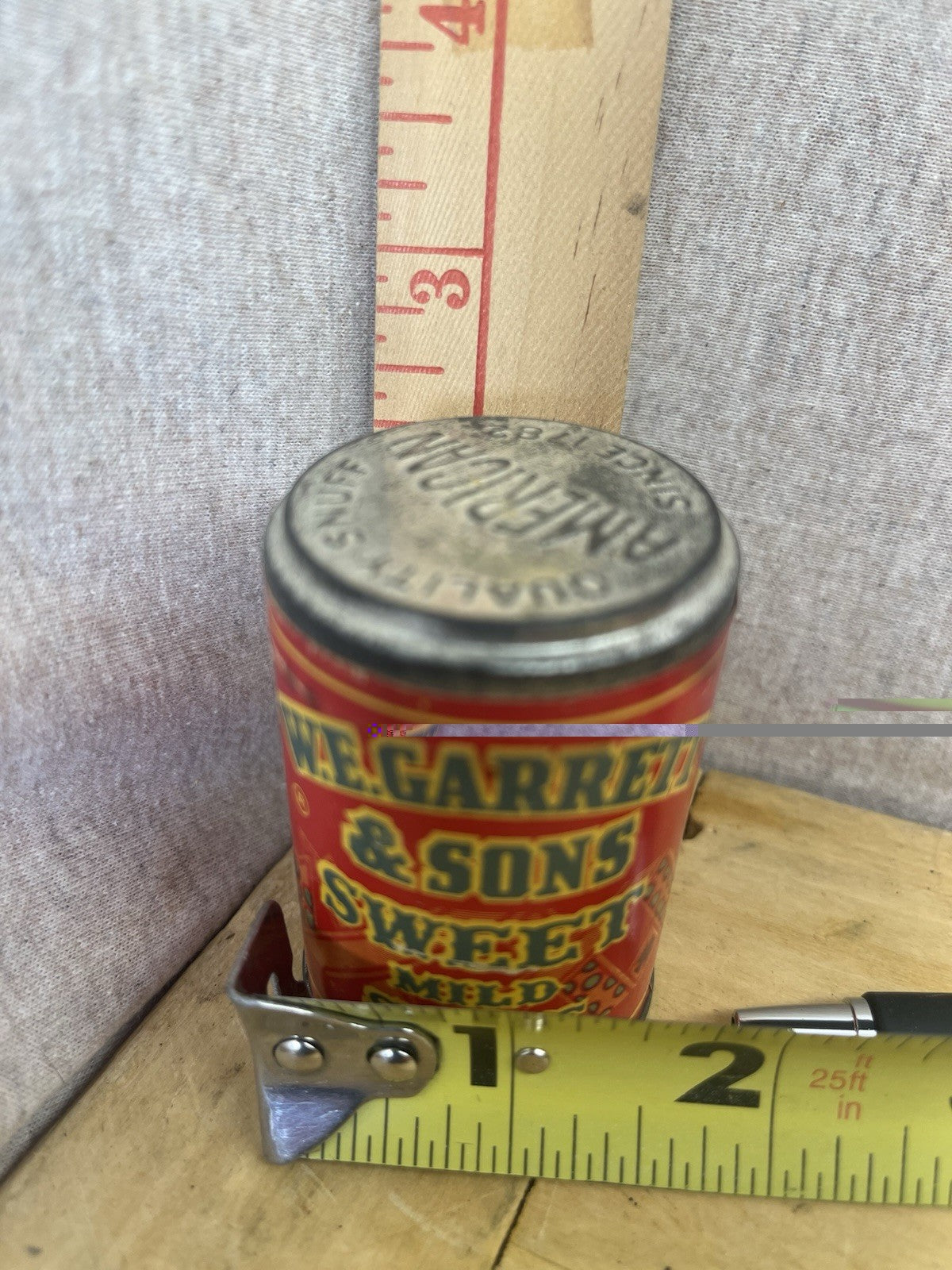 W.E.Garrett & Sons Sweet Snuff Tobacco Empty Tin