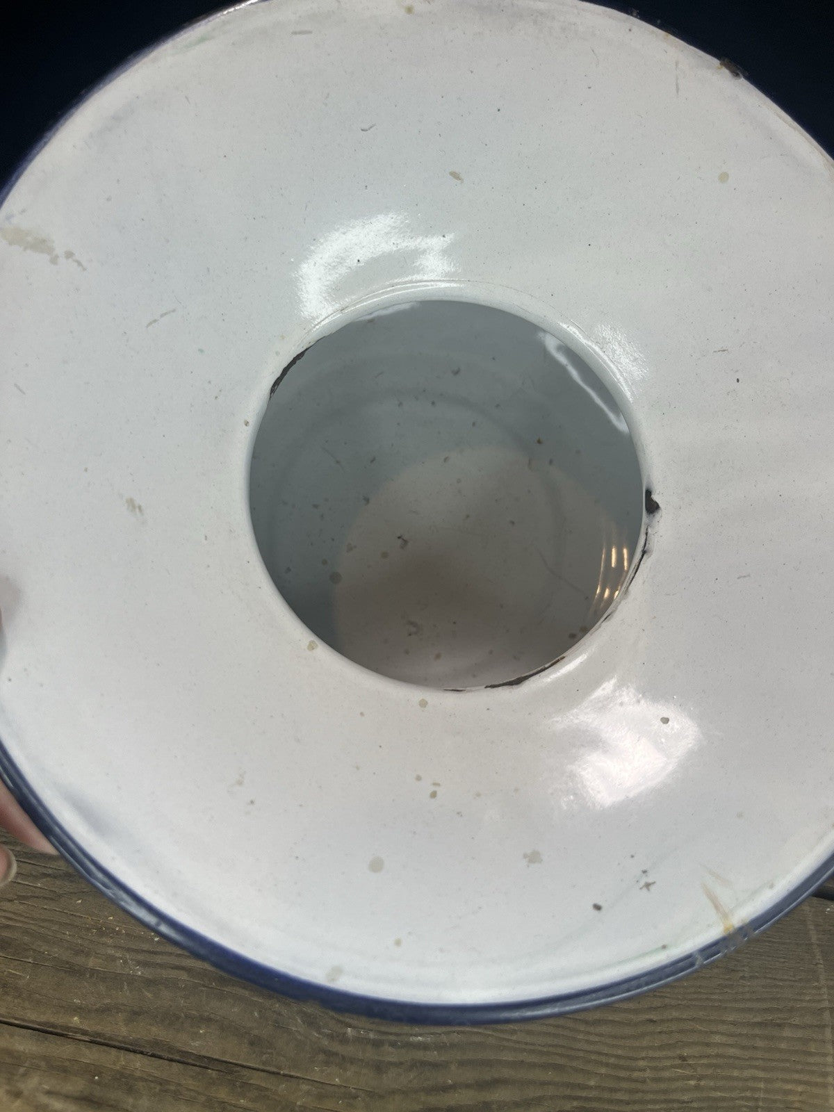 Vintage Enamel Swirl Green Spittoon