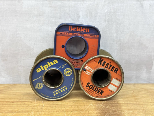 Vintage 3 Empty Solder Spools #1198