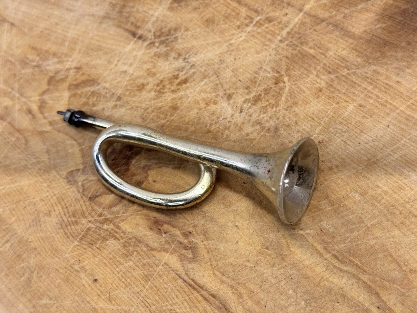 Hand Blown Antique Trumpet Ornament #1269