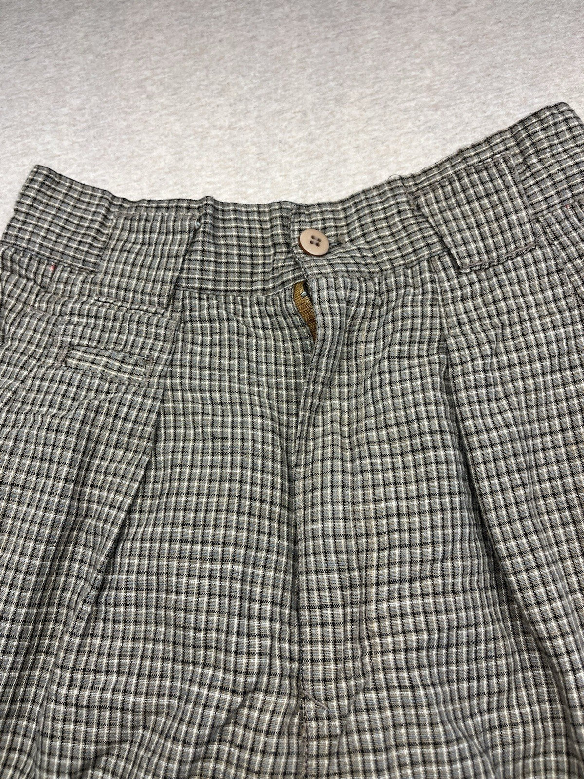 1990s Women’s Brown Plaid Cotton Pants