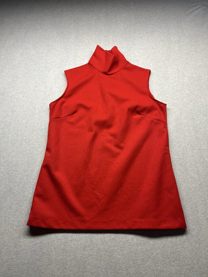 1960s Women’s Red Sleeveless Knit Top