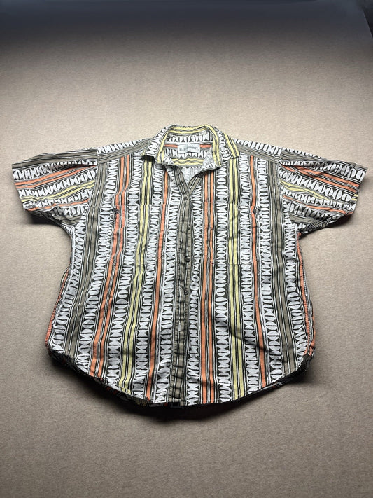 1980s Women’s Striped Cotton S Sleeve Top