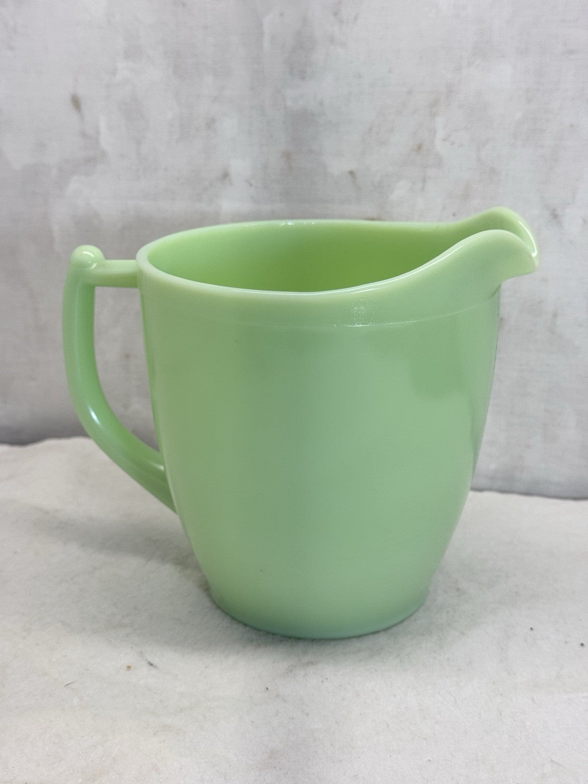 Jeannette Jadite Pitcher Flower Pattern Vintage Glows
