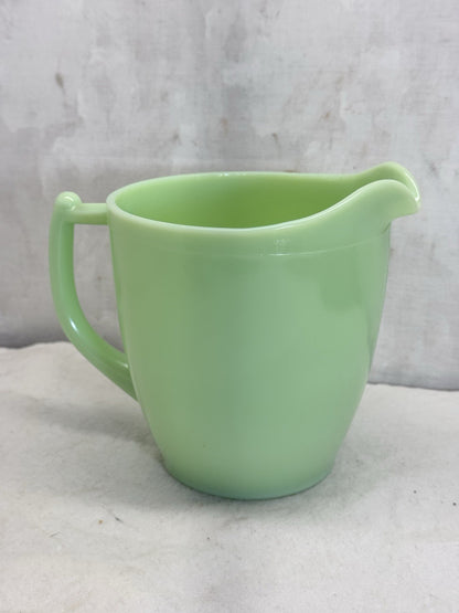 Jeannette Jadite Pitcher Flower Pattern Vintage Glows