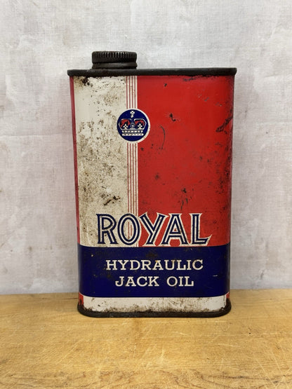 Vintage Royal Hydraulic Jack Oil Tin #1091