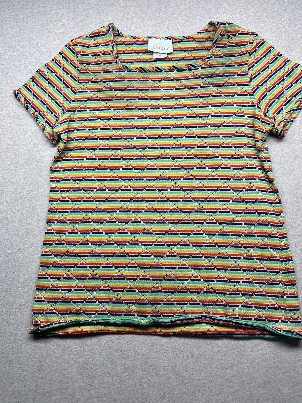 1970s Women’s Knit Striped S Sleeve Top