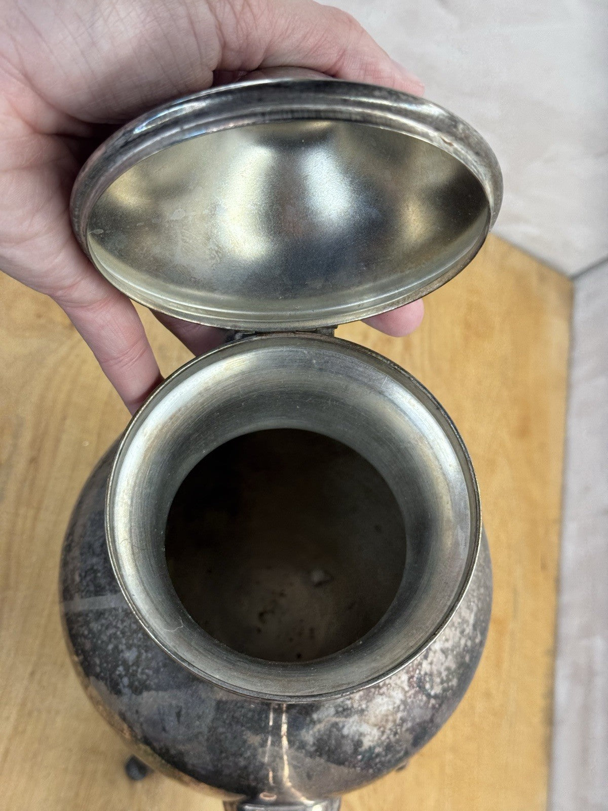 Silver Plated Heavy Ornate Coffee Pot Vtg #1317