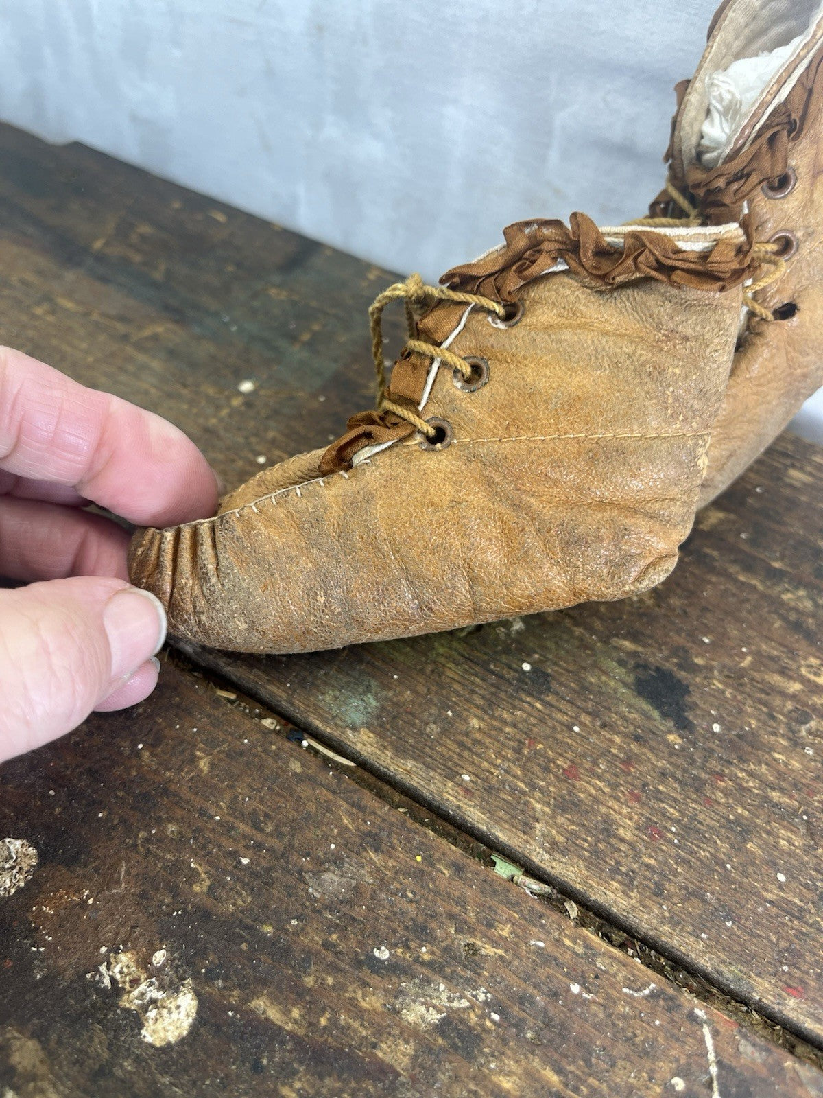 Antique Leather Baby Shoes