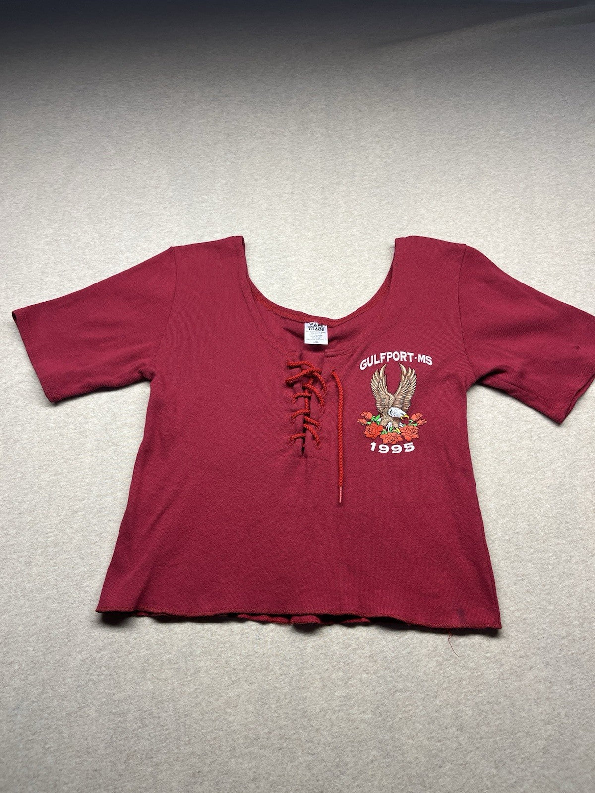  1990s Women’s Red S Sleeve Knit Gulfport Top