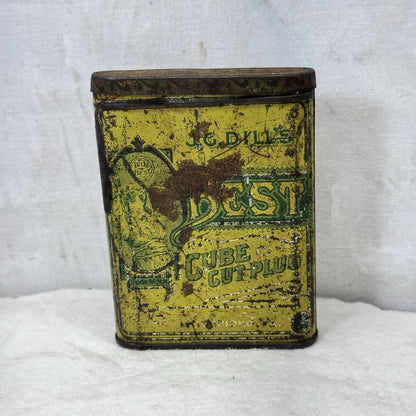 J.G Dills Best Cube Cut Club Tin Vintage